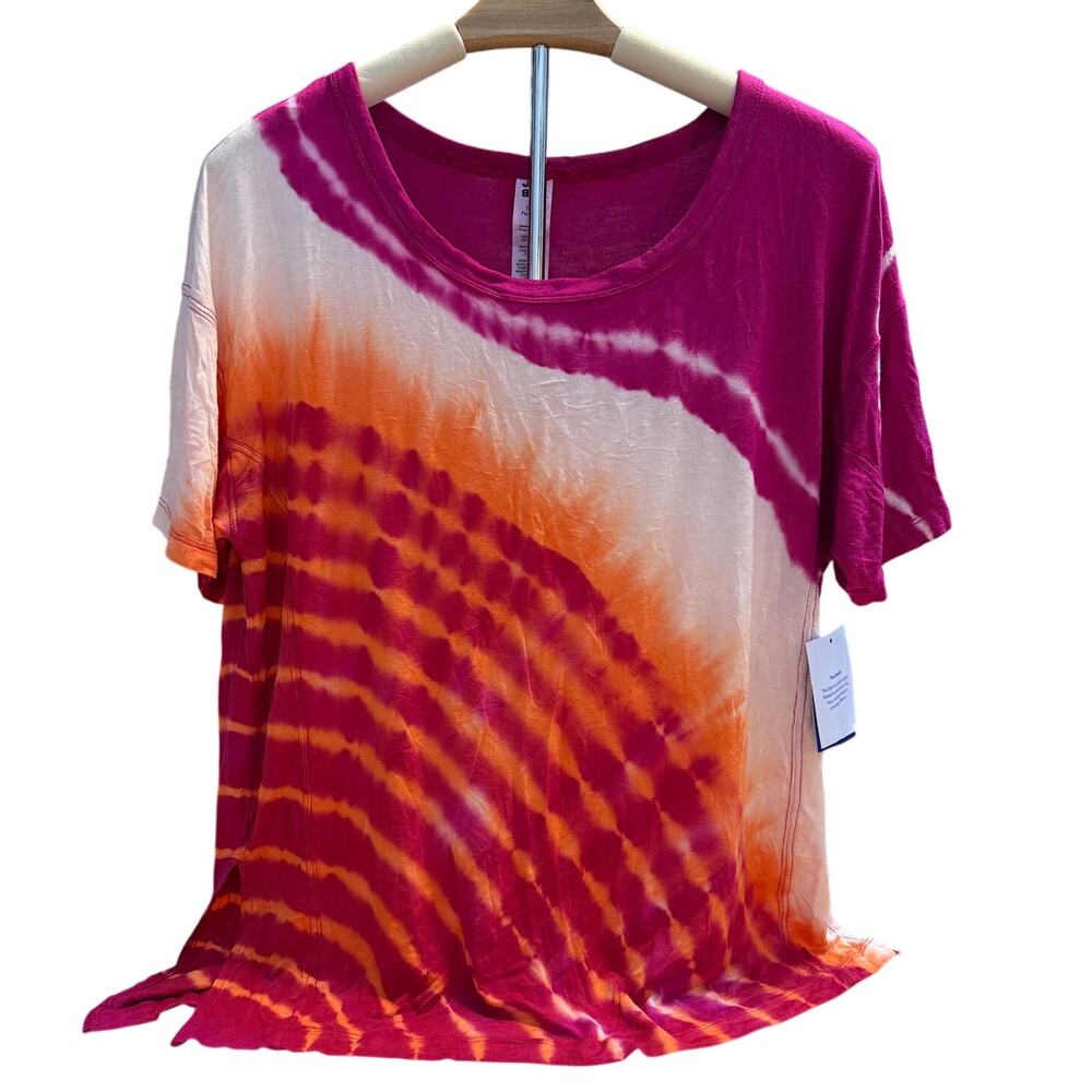 JoyLab Women's Pink and Orange Tie-Dye Short Sleeve T-Shirt - Size Small - NWT